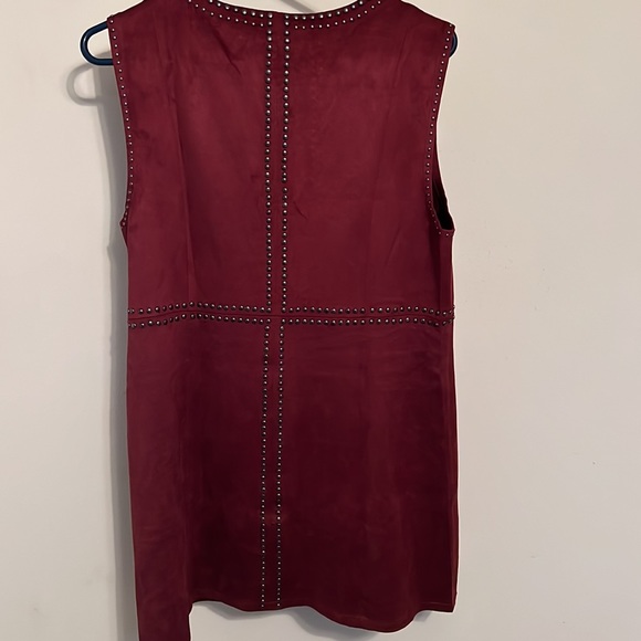 Premise Cardigan, open front, sleeveless, faux suede - Picture 3 of 8